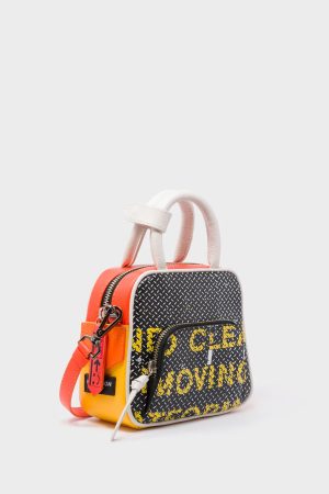 Marino Mini Crossbody Vermillion  Leather Bag - Subway Platform Design