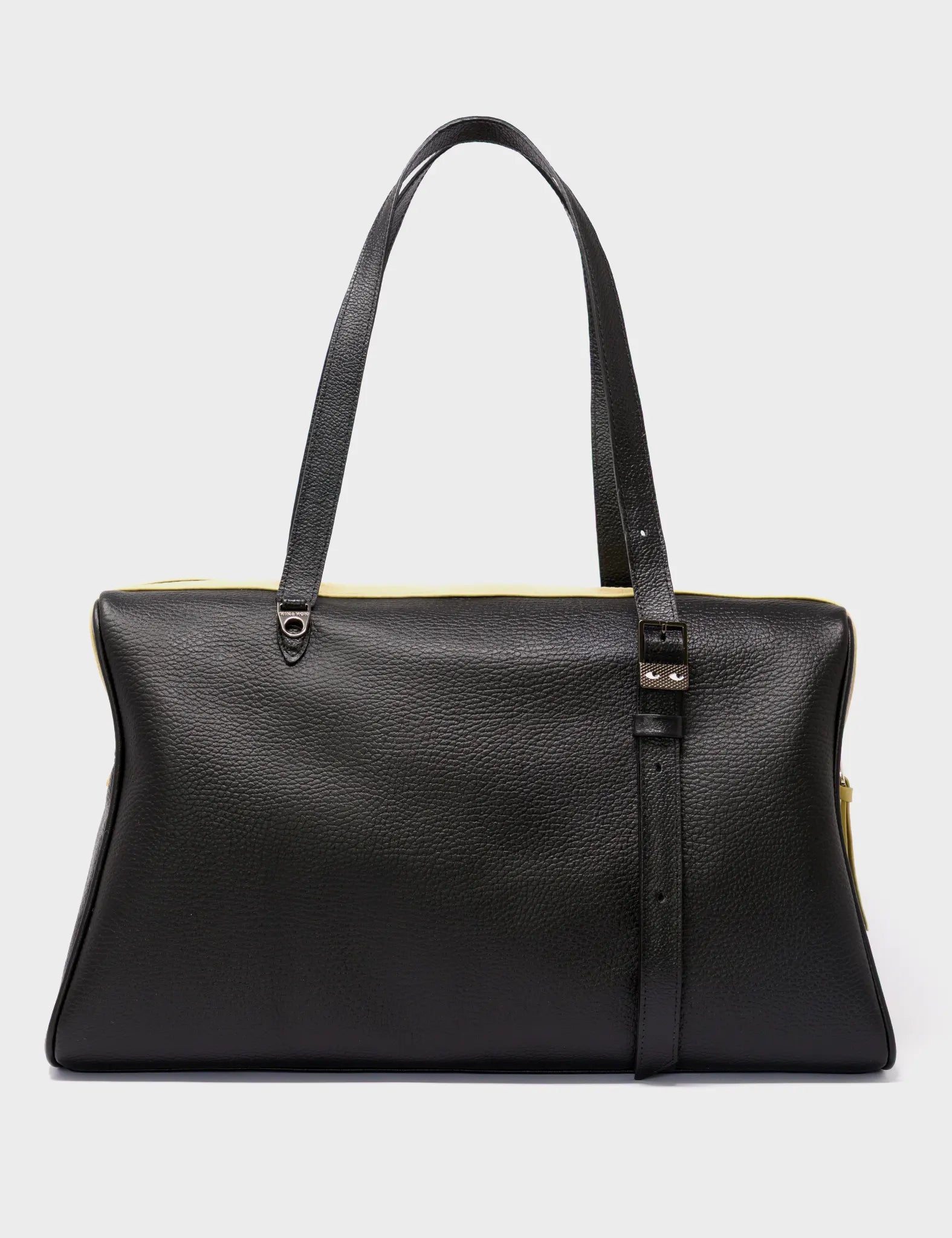 Esther Large Black Duffle Bag - Happy Clouds Design - Image 4