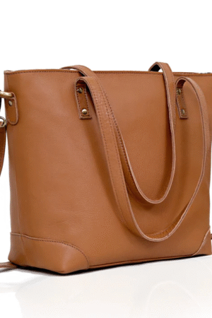 Manual Custom-Made Bags:Caramel-Colored Leather Tote Bag